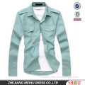 100% cotton high quality solid color oxford spinning long sleeve casual mens shirts with two chest pocket